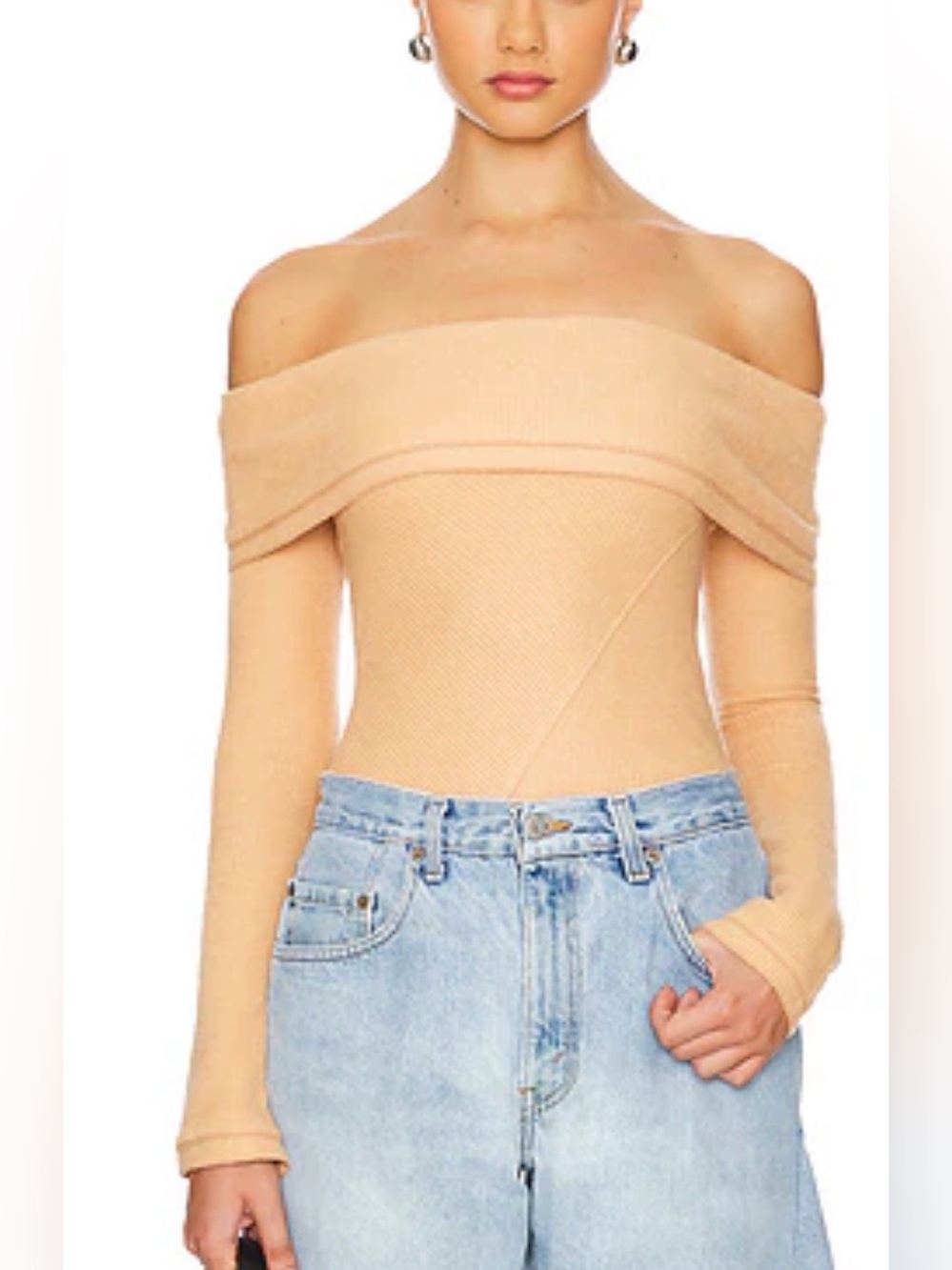 Free People - NWT Autuma Cozy Off The Shoulder Thermal Long Sleeve Bodysuit Med